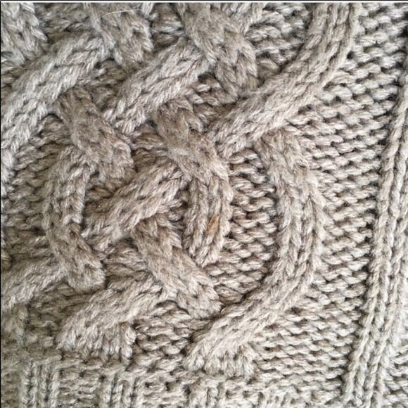 NORDSTROM Trouve Open Weave Camel Pullover Sweater Chunky Knit Boxy Boho L - Picture 8 of 8